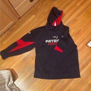 NFL New England Patriots Navy and Red Pullover Hoodie
